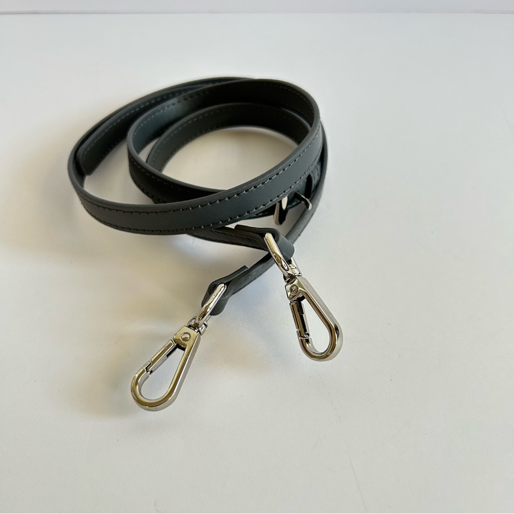 Gray Leather Bag Strap